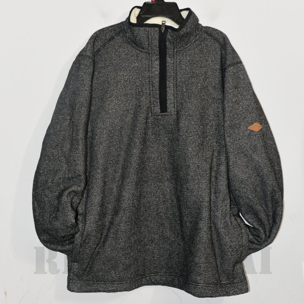 GREY/BLACK NWT Orvis 1/4 zip Men’s Fleece Lined Pullover - Picture 4 of 8